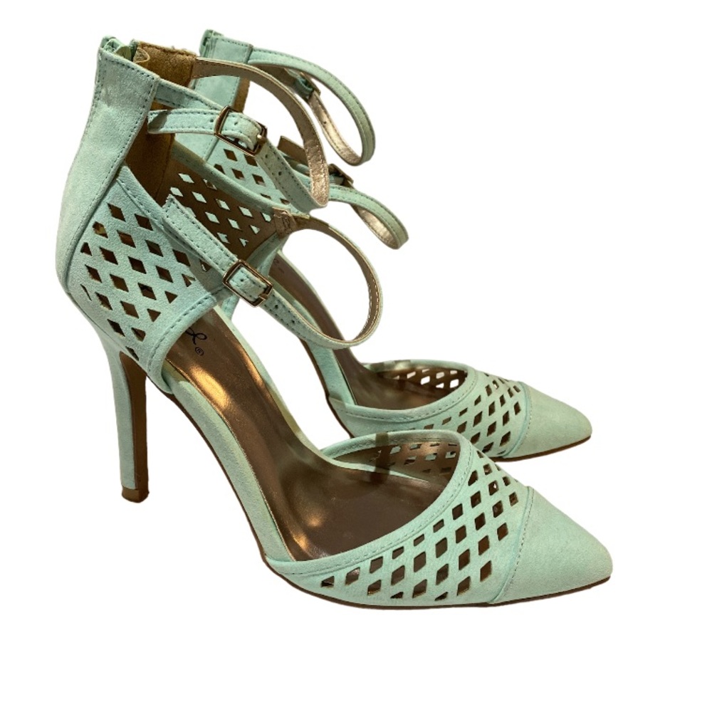 Mint green pointed toe heels size 8